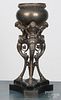 Spelter, brass, and marble jardinière, early 20th c., with a figural support, 22 1/2'' h.