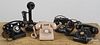 Five vintage telephones, to include a Western Electric rotary, a candlestick example, etc.