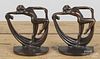 Pair of bronzed art deco nude silhouette bookends, early 20th c., 5 1/2'' h.