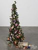 Christmas tree with contemporary and vintage glass ornaments, tree - 45'' h.