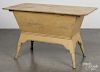 Pennsylvania painted pine dough box table, 19th c., retaining a yellow painted surface, 27 1/2'' h.