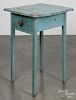 Pennsylvania painted pine one-drawer stand, 19th c., retaining an old blue surface, 28 1/2'' h.