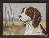 Maria Zankowich, oil on artist board portrait of a hound, 20th c., 9'' x 12''.