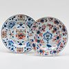 Chinese Export Porcelain Imari Plate with Arms of Pitt and a Plate with Arms of Horsemonden