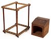 ASSORTED COUNTRY WOODEN STORE DISPLAY ARTICLES, LOT OF TWO