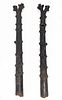 PAIR OF AMERICAN RUSTIC CAST-IRON HITCHING POSTS