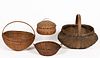 ASSORTED SOUTHERN WOVEN-SPLINT BASKETS, LOT OF FOUR
