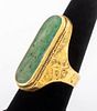 18K Yellow Gold Vintage Jade Ring