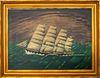 Maritime "SMS Adler" Oil on Canvas, 19th C.