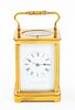 Manoah Rhodes & Sons Gilt Brass Carriage Clock