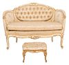 Louis XV Style Parcel-Gilt White-Painted Sofa