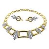 Midcentury 5.20ctw Diamond 18k Gold Necklace Earrings Set