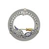 Tambetti 14k Gold Frosted Crystal Diamond Sapphire Brooch