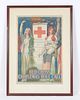 WWI Red Cross Christmas Roll Call Lithograph.