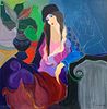 Itzhak Tarkay  Limited edition serigraph on paper  "Seated Woman "