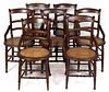 AMERICAN VICTORIAN WALNUT SIDE CHAIRS, SET OF SEVEN