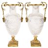 A PAIR OF MONUMENTAL RUSSIAN CUT-CRYSTAL ORMOLU-MOUNTED IMPERIAL VASES, AFTER A DESIGN BY I. A. IVANOV, IMPERIAL GLASS FACTOR