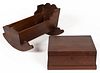 SHENANDOAH VALLEY OF VIRGINIA WALNUT DOLL CRADLE AND  DOCUMENT BOX