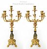 Pair Of French 19th C Bronze Boulle Candelabras