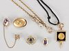 ANTIQUE / VINTAGE 10K AND 14K YELLOW GOLD JEWELRY, LOT OF SIX