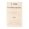 Fernández Villabrille, Francisco. El Universo ó las Obras de Dios.  Madrid - Paris: Establecimiento de Mellado, 1854. Ed. de lujo.