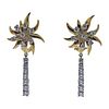 Tiffany &amp; Co Schlumberger Platinum Gold Flame Drop Earrings