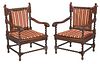 Pair of Export Carved Mahogany Plantation Chairs