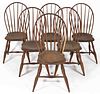AMERICAN COUNTRY WINDSOR SIDE CHAIRS, SET OF SIX