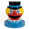 VINTAGE CARNIVAL CLOWN-HEAD GARBAGE CAN TOPPER