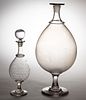 FREE-BLOWN GLASS APOTHECARY SHOW GLOBES, LOT OF TWO