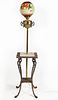 VICTORIAN CAST-BRASS AND MARBLE-TOP PIANO LAMP 