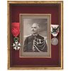 Medalla de la Expédition du Mexique / Medalla de la Orden de la Legión de Honor en grado de Oficial / Retrato de Oficial. Enmarcados.