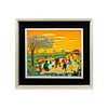 Signed Bazzolo Naif Oil Painting of a Family Dancing