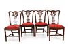 Chippendale Style Set of Four Chairs 1950-60s