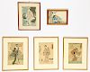Group of 5 Framed Japanese Prints by Various Artists