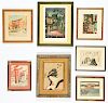 7 Framed Japanese Prints