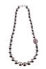 Black Tahitian Pearl Ruby 14k White Gold Necklace