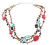 Pueblo Turquoise & Red Coral Heishi Choker