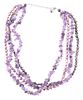 Amethyst & Purple River Pearl Four Strand Necklace