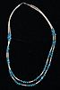 Navajo Kingman Turquoise Heishi Necklace c. 1950s