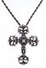 Sterling Silver Celtic Cross Spiral Chain Necklace