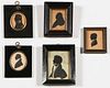 5 Antique Highlighted Silhouettes