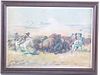 C. M. Russell Framed Print "Mandan Buffalo Hunt"