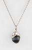 Hardstone and Silver Pendant Necklace