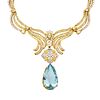 Aquamarine, Diamond and 18K Necklace