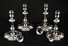 Four Gould Sterling Silver Baluster Candlesticks 
