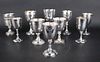 Seven American and English Sterling Goblets
