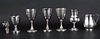 Five Silver Plated Footed Goblets