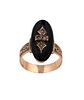 Victorian Rose Gold Onyx Seed Pearl Mourning Ring