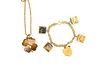 14K Yellow Gold Charm Bracelet With Five Charms